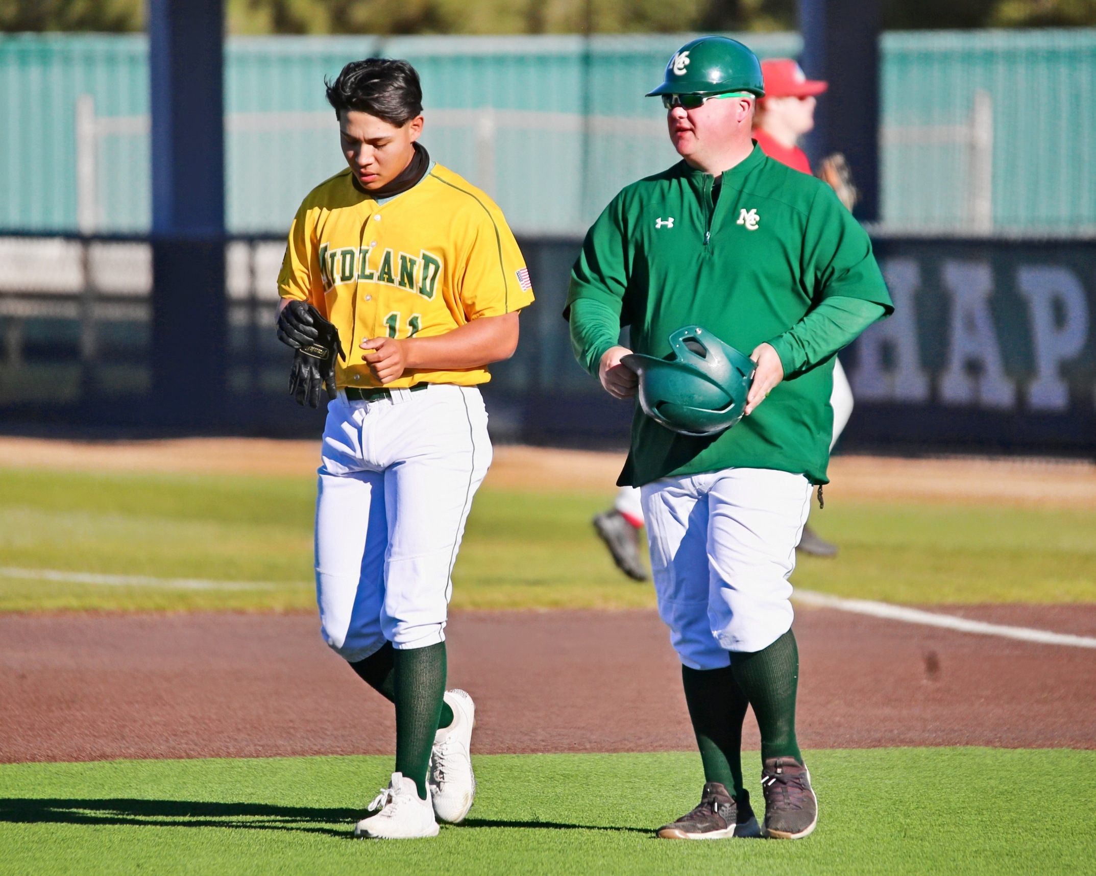 Chris Garcia and Assistant Coach Nolan Fanning, MC Chaparral Baseball